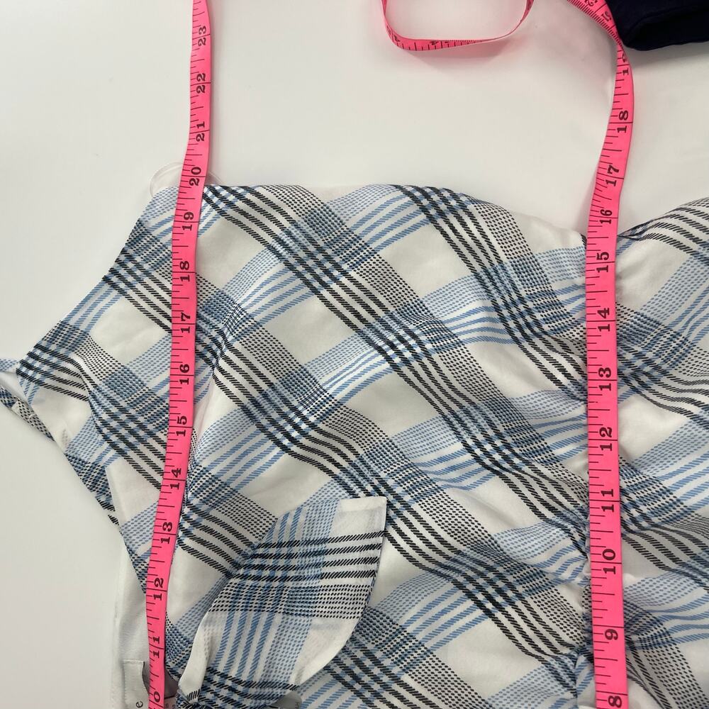 NWT Joie Abiah silk Dress porcelain plaid dress sz XL - Picture 5 of 10